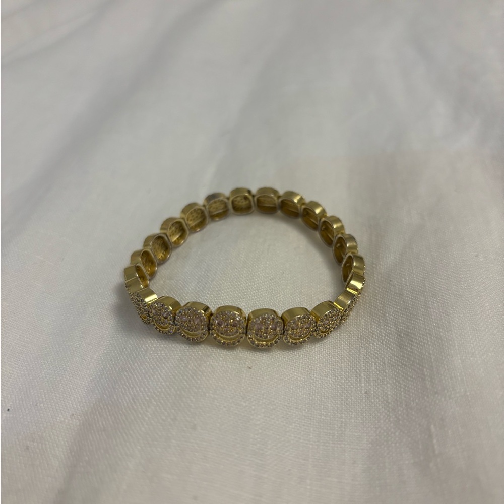 Lisa Gozlan - The Pavé Bracelet - Size 7” - Gold with Pink Eyes !! 🩷